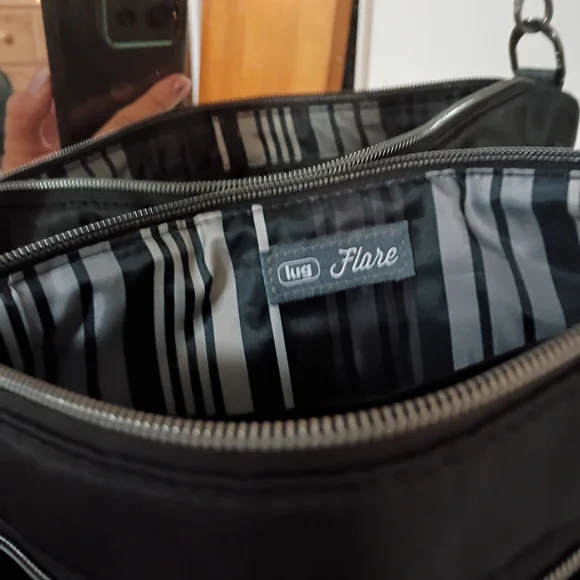 Lug Flare Crossbody Purse Black